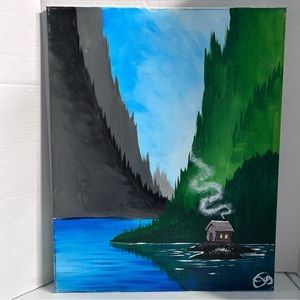 Original Acrylic painting on canvas - cabin